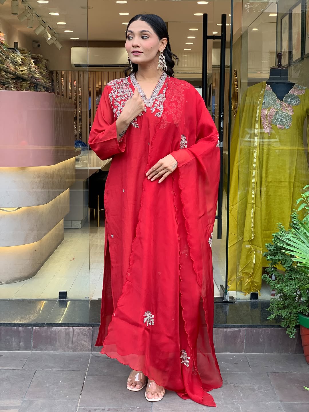 Ravishing Chanderi Silk Emboridery Suit Set