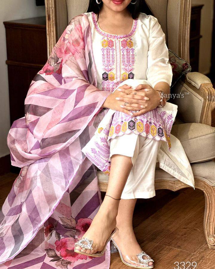 Most Beautiful Pure Viscose Chanderi Suit Set
