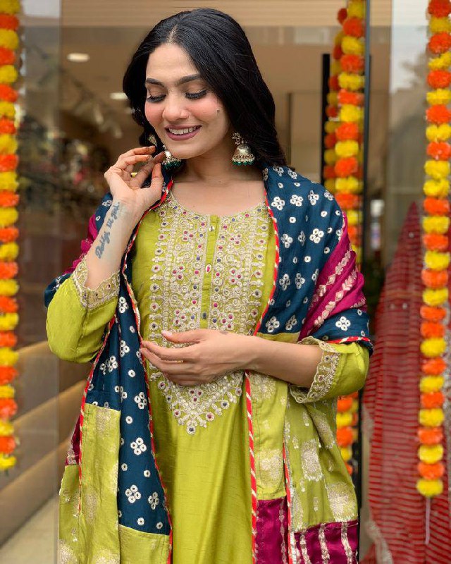 Precious Lemon Viscose Chanderi Suit Set