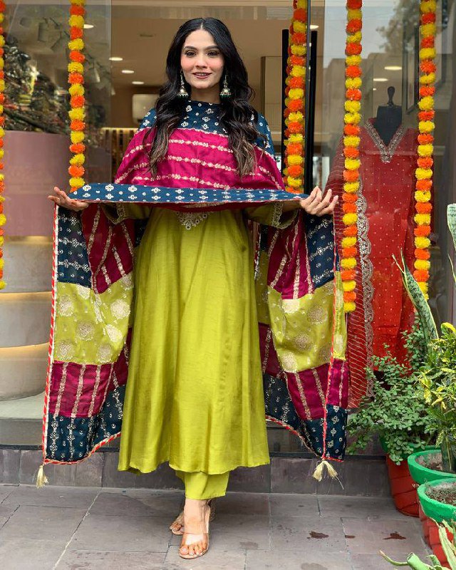 Precious Lemon Viscose Chanderi Suit Set