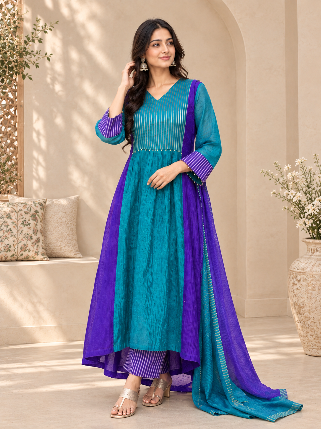 Trisha Designer Anarkali Suit Set with Dupatta
