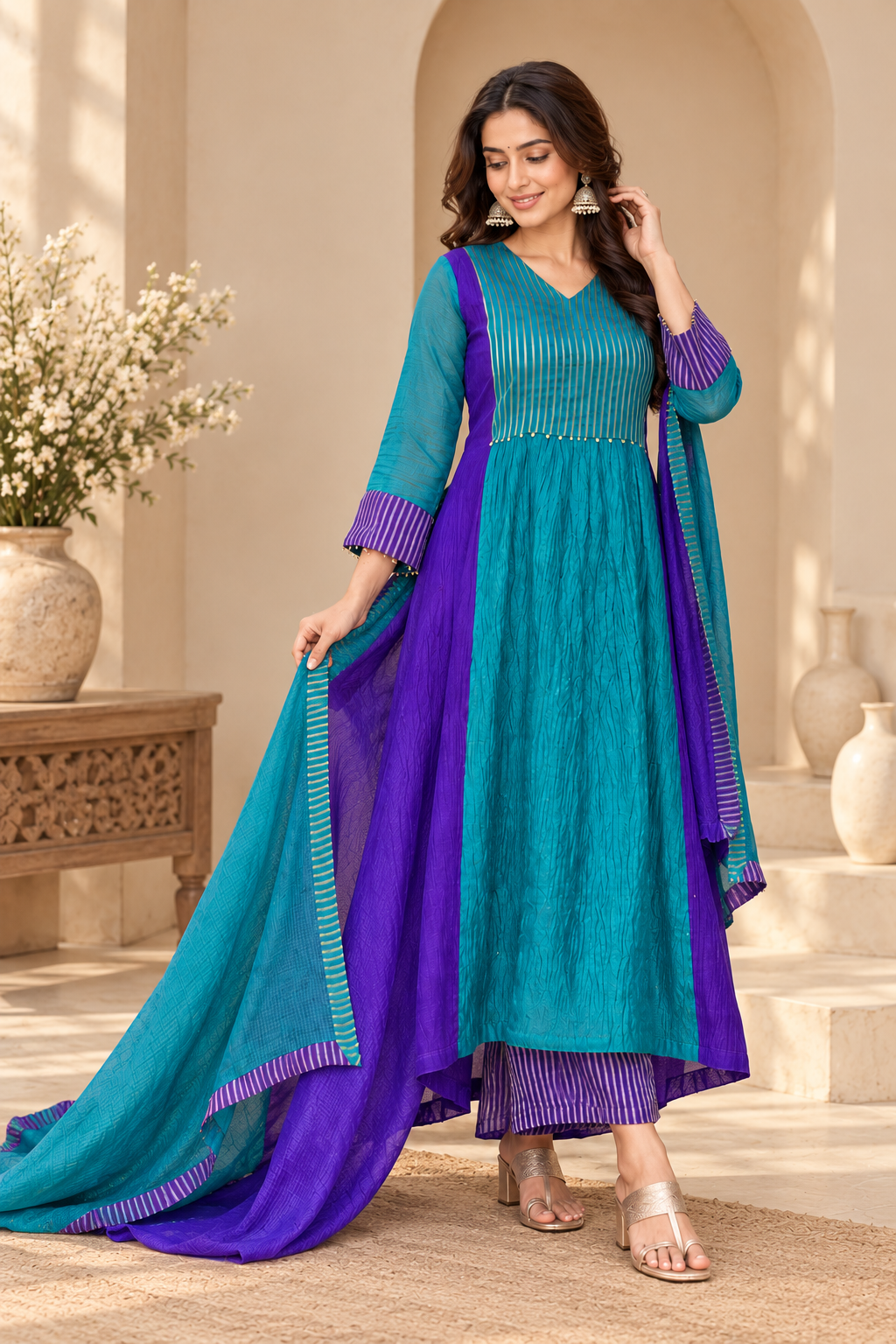Trisha Designer Anarkali Suit Set with Dupatta