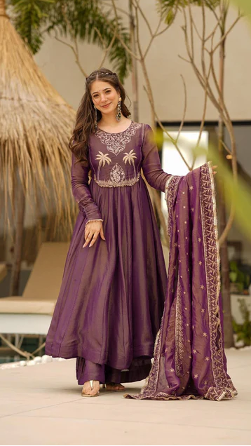 Vamika Plum Royale Anarkali Set