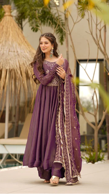 Vamika Plum Royale Anarkali Set