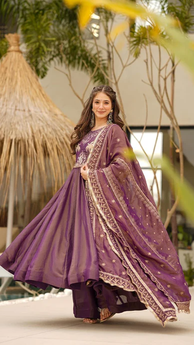 Vamika Plum Royale Anarkali Set