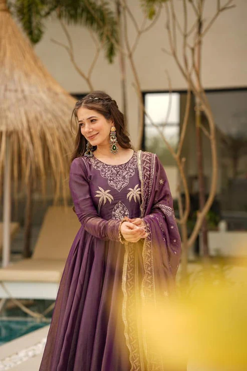 Vamika Plum Royale Anarkali Set