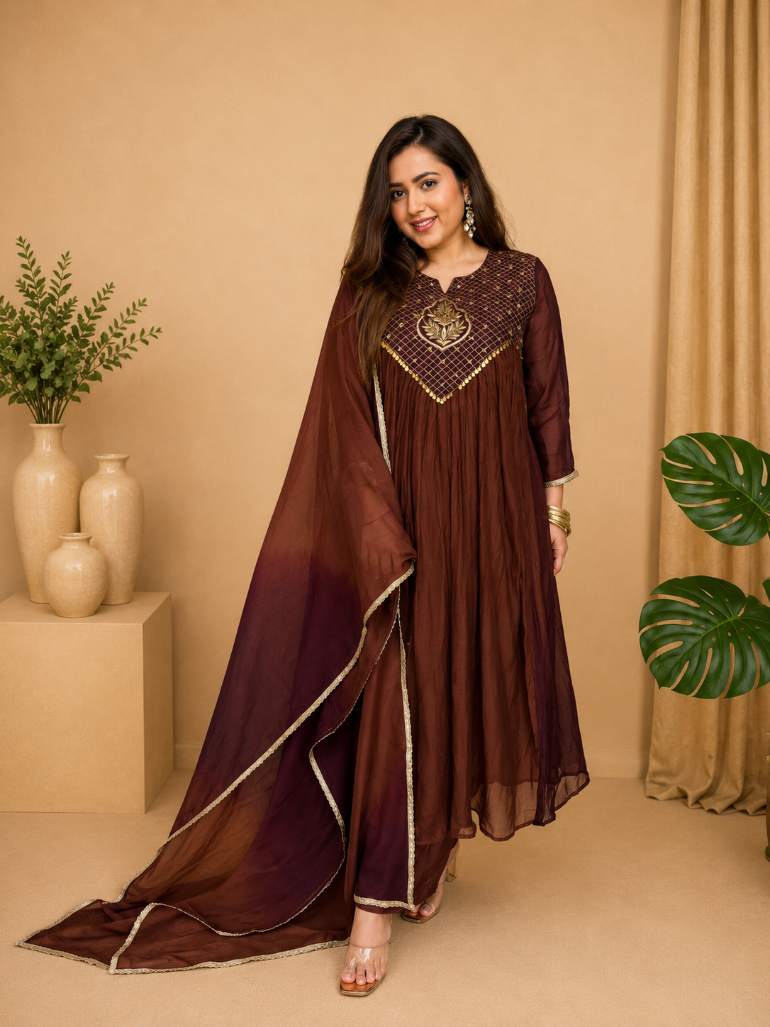 Nayantara Emerald Festive Embroidered Anarkali Set