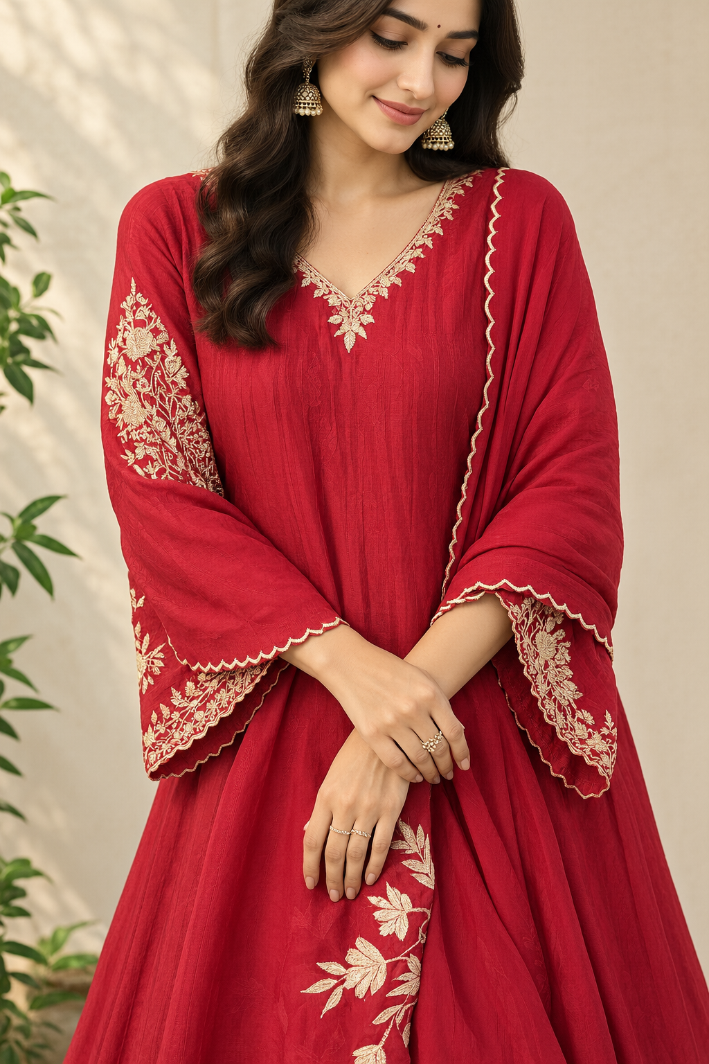 Rajeshwari Crimson Anarkali Suit Set