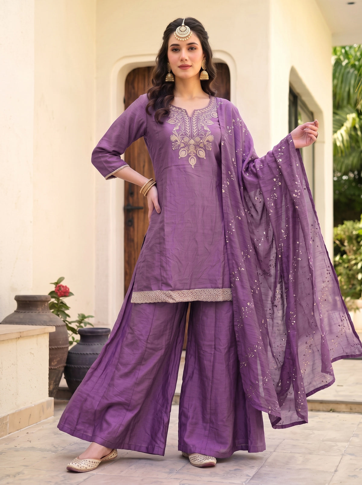 Onion Forest Gold Embroidered Suit Set