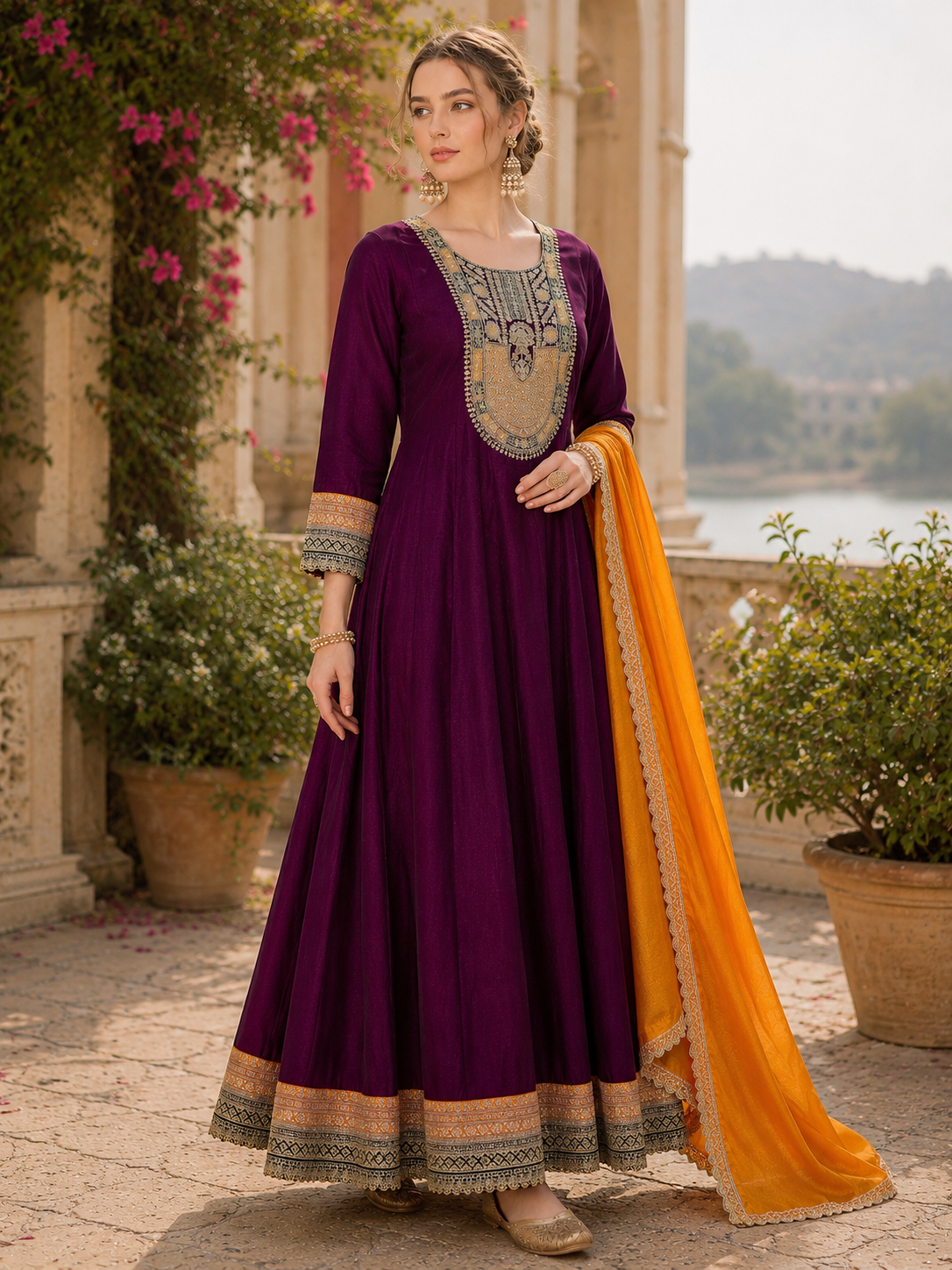 Ameera Heritage Embroidered Suit Set