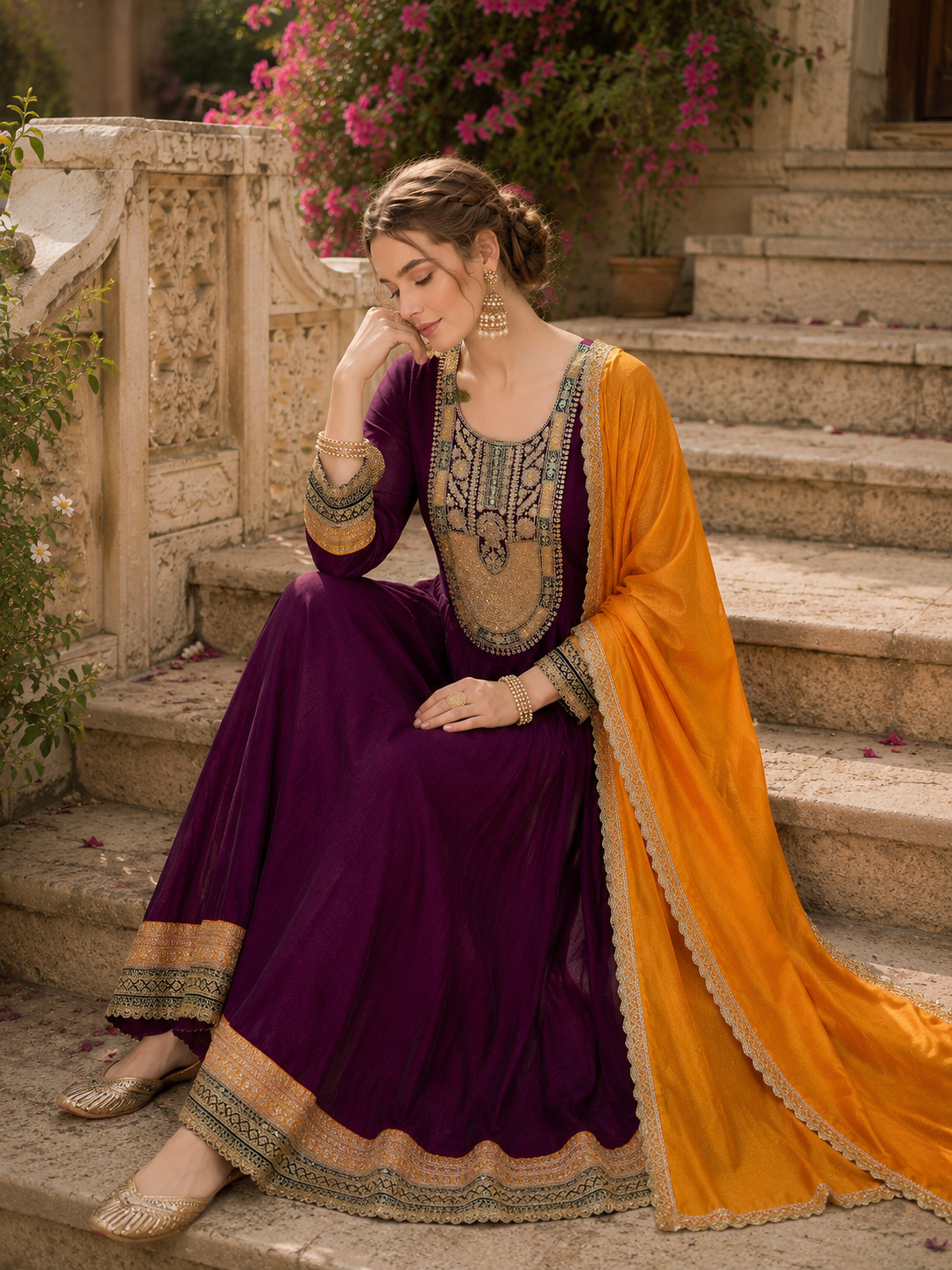 Ameera Heritage Embroidered Suit Set