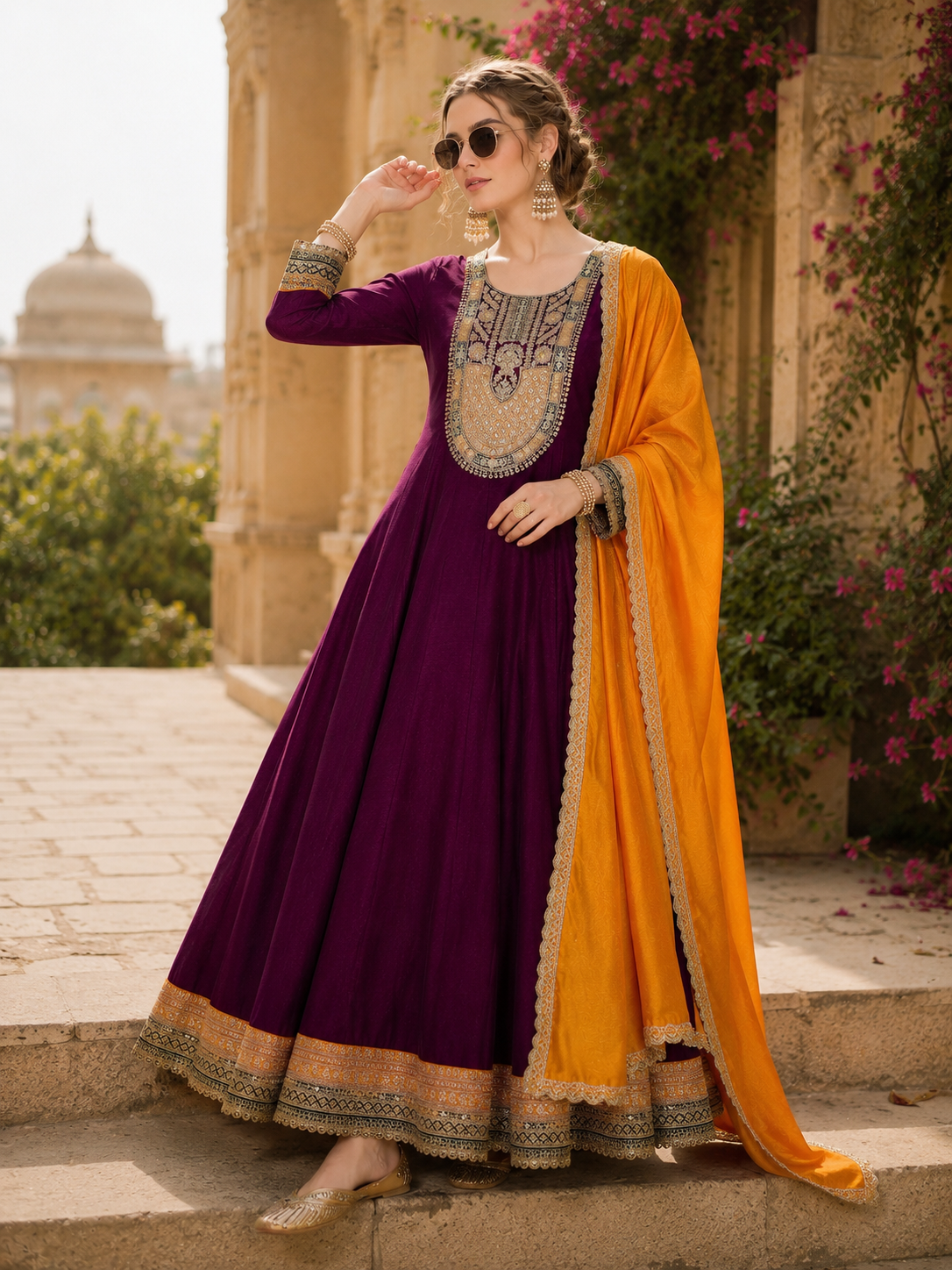 Ameera Heritage Embroidered Suit Set