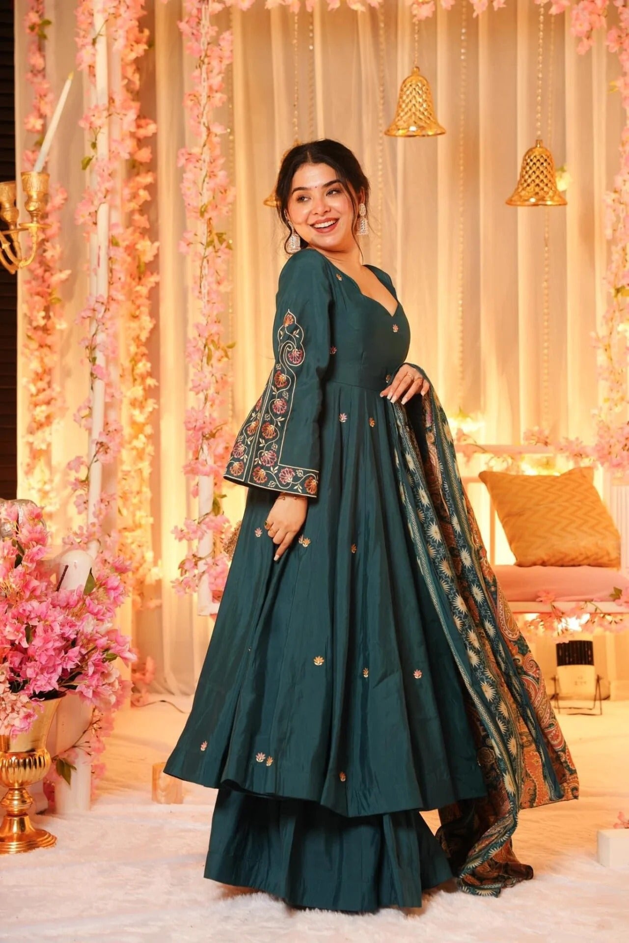 Majestic Grace Anarkali Embroidered Suit Set