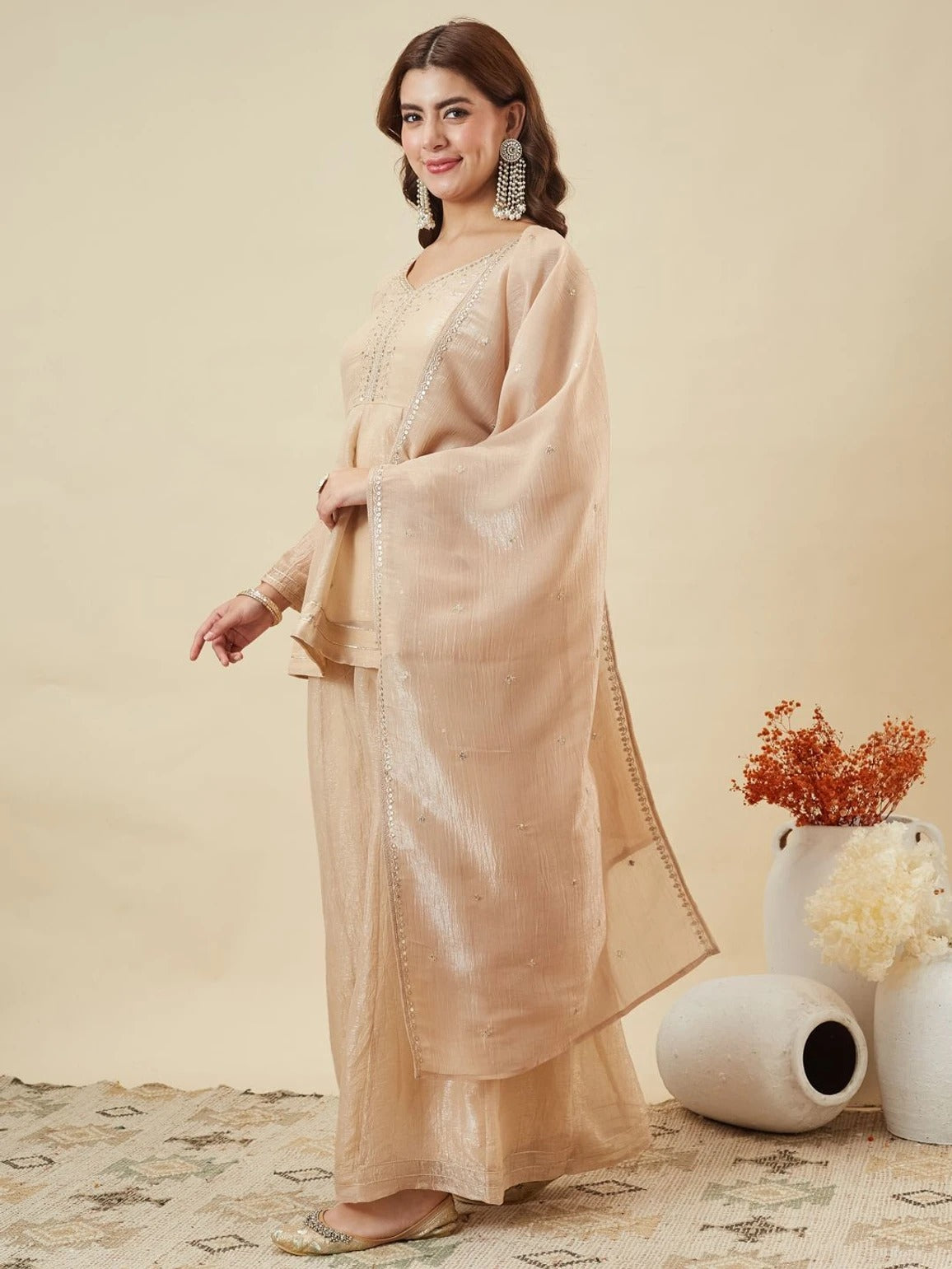 Charulata Festive Embroidred Sharara Set