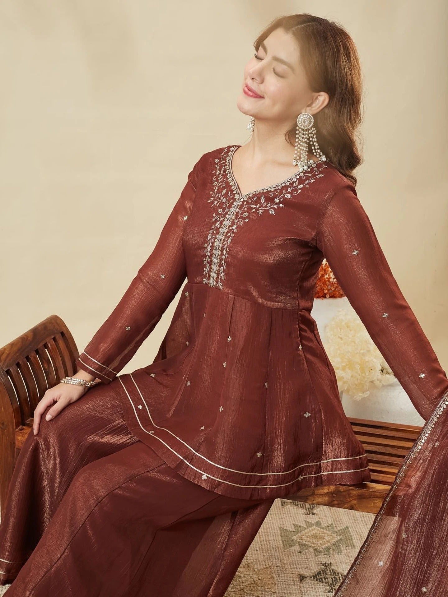 Charulata Festive Embroidred Sharara Set