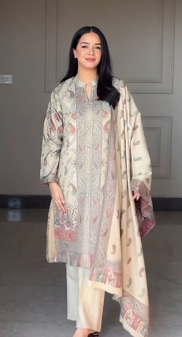 Very Beautiful Soft Berry Silk Suit Set