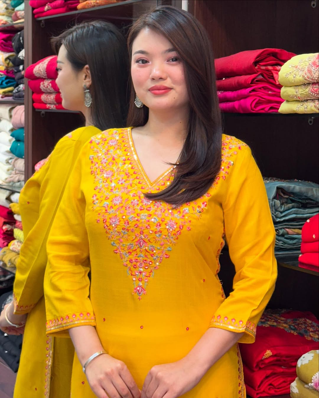 Most Beautiful Pure Banana Silk Embroidery Kurta Set