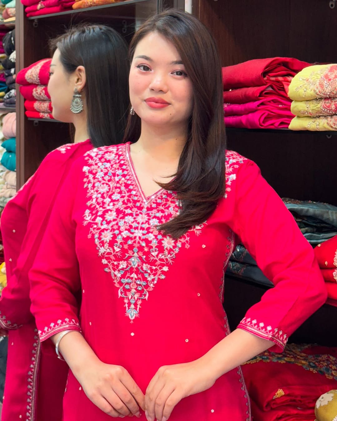 Most Beautiful Pure Banana Silk Embroidery Kurta Set