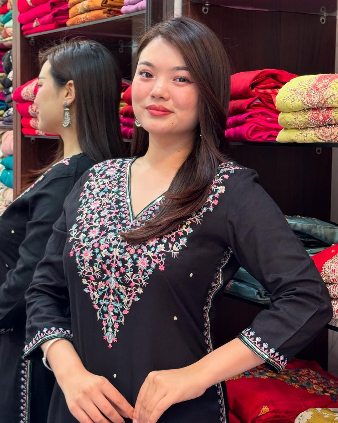 Most Beautiful Pure Banana Silk Embroidery Kurta Set