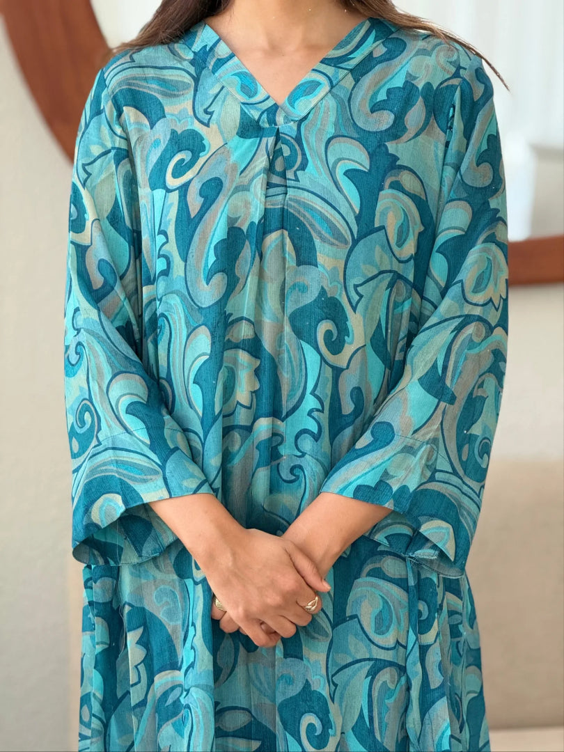 Very Beautiful Pure Chiffon Floral Print Kurta Set
