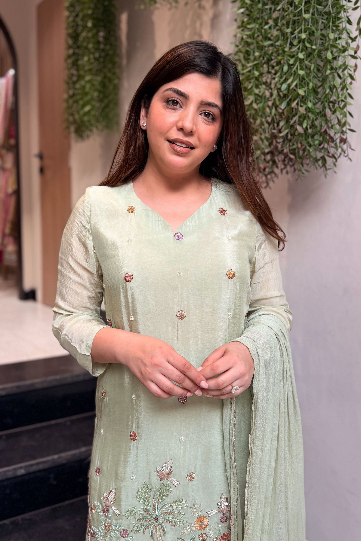 Blush Pista Royale Embroidered Suit Set