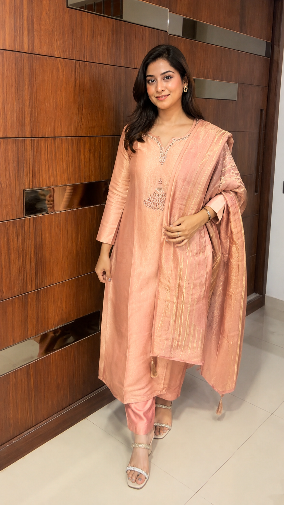 Stunning Banarasi Silk Jequard Weaving Suit Set