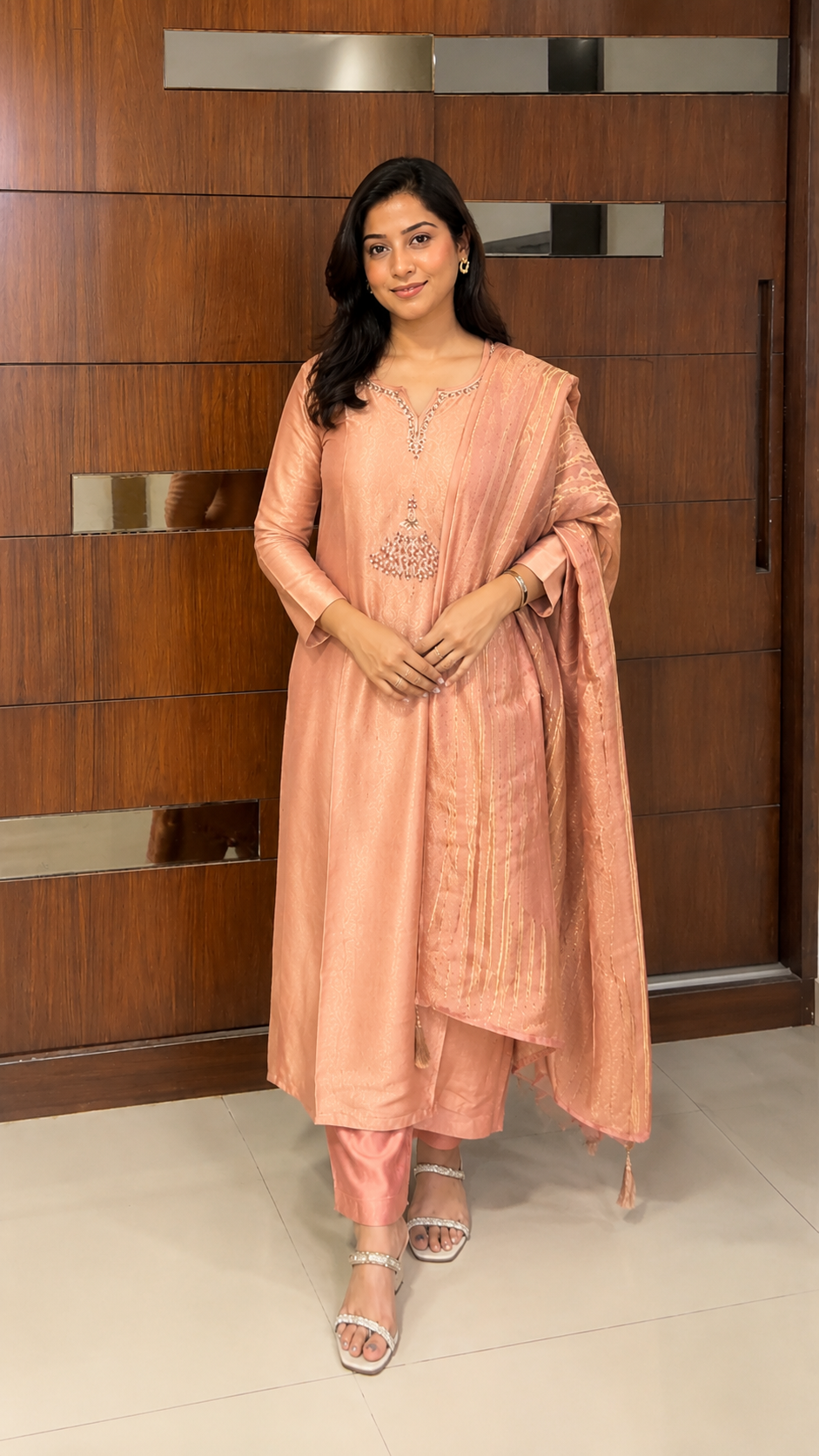 Stunning Banarasi Silk Jequard Weaving Suit Set