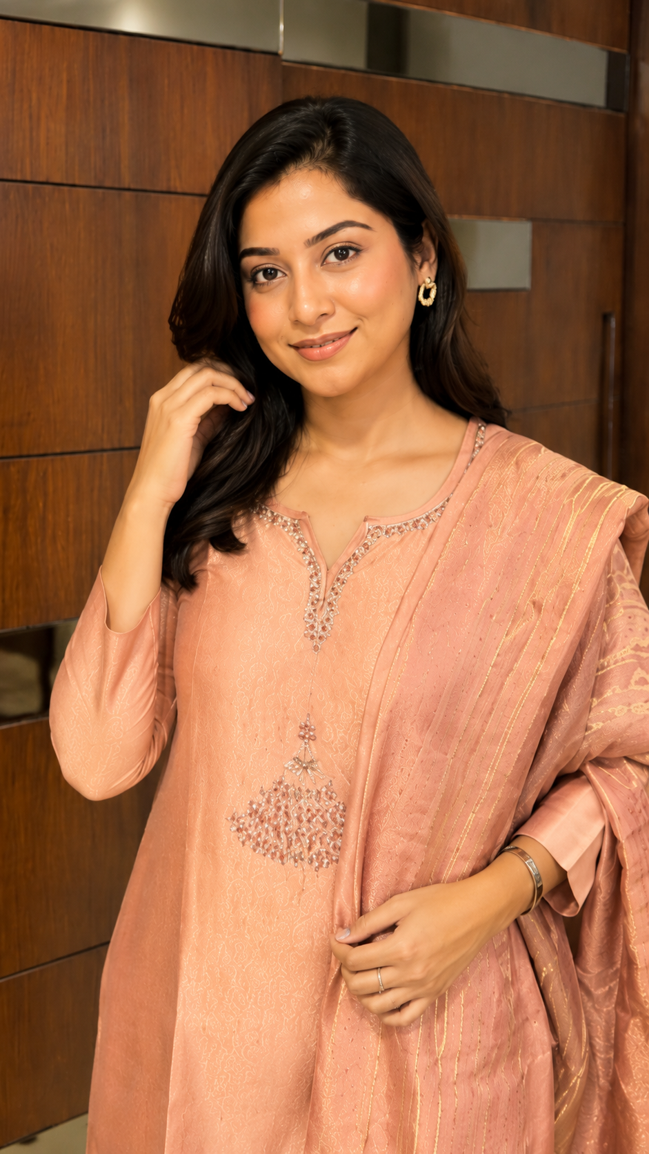 Stunning Banarasi Silk Jequard Weaving Suit Set