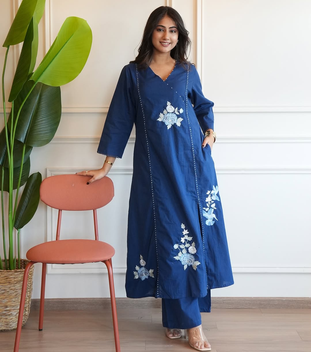 Graceful Pure Cotton Flex Emboridery Kurta Set