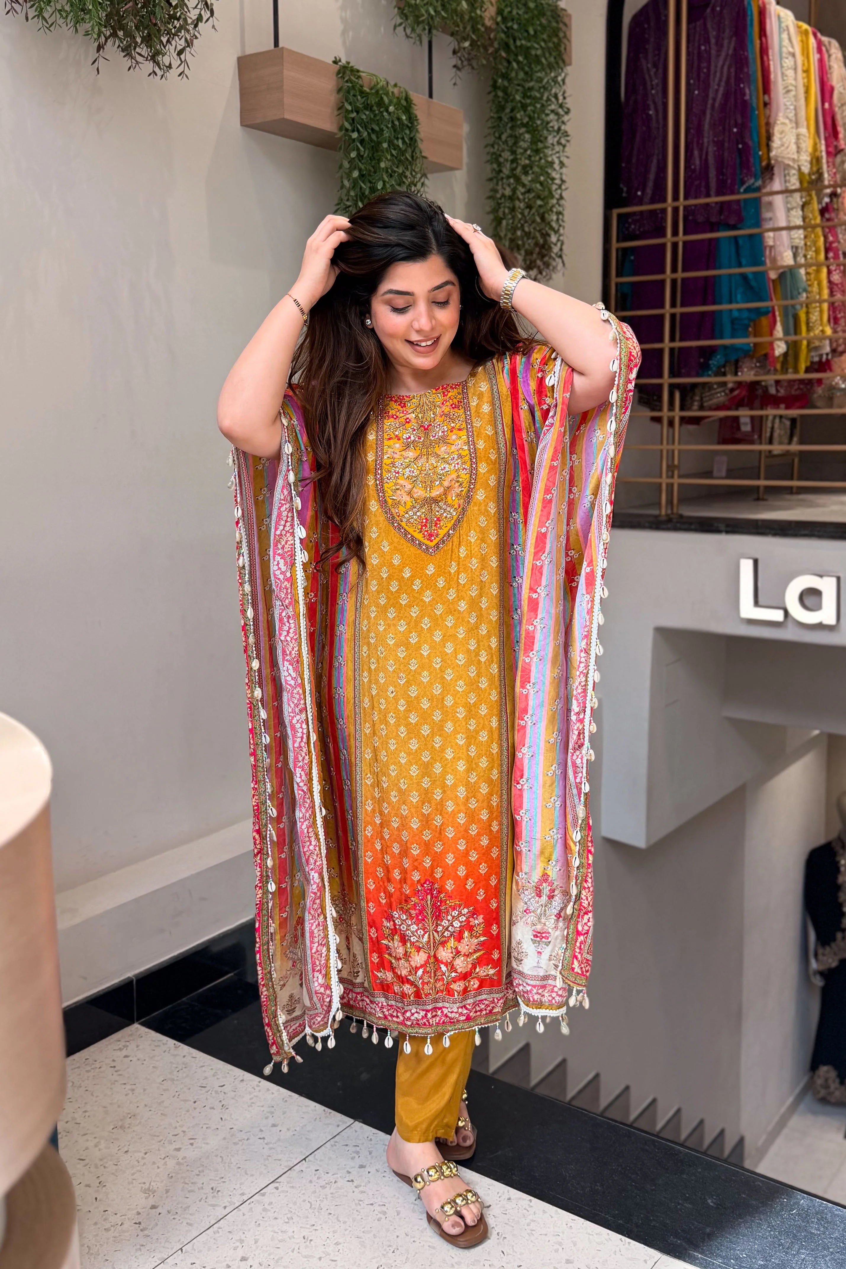 Vihana Royal Embroidered Kaftan Suit Set