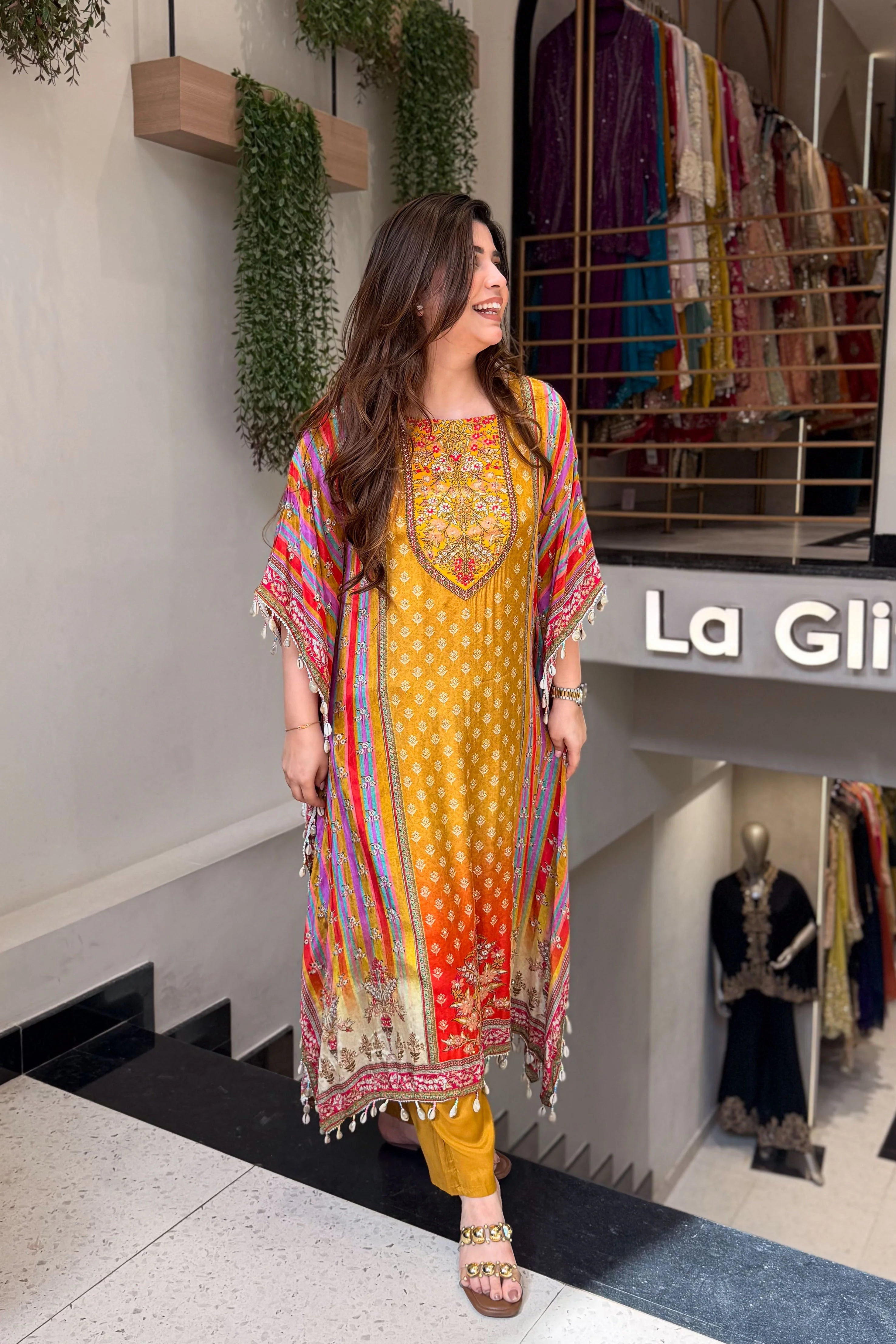 Vihana Royal Embroidered Kaftan Suit Set