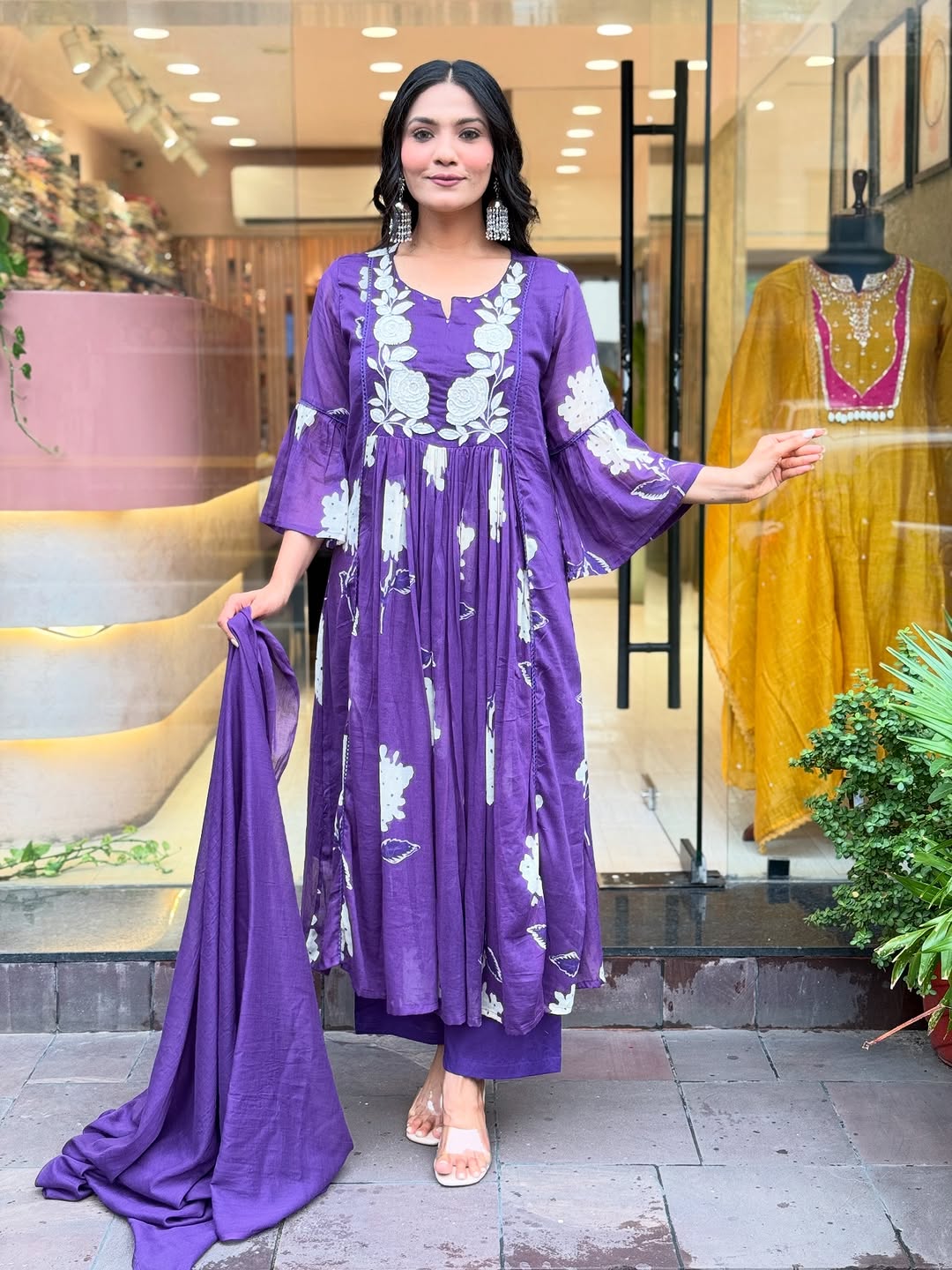 Premium Mul Cotton Embroidered Kurta Set with Dupatta