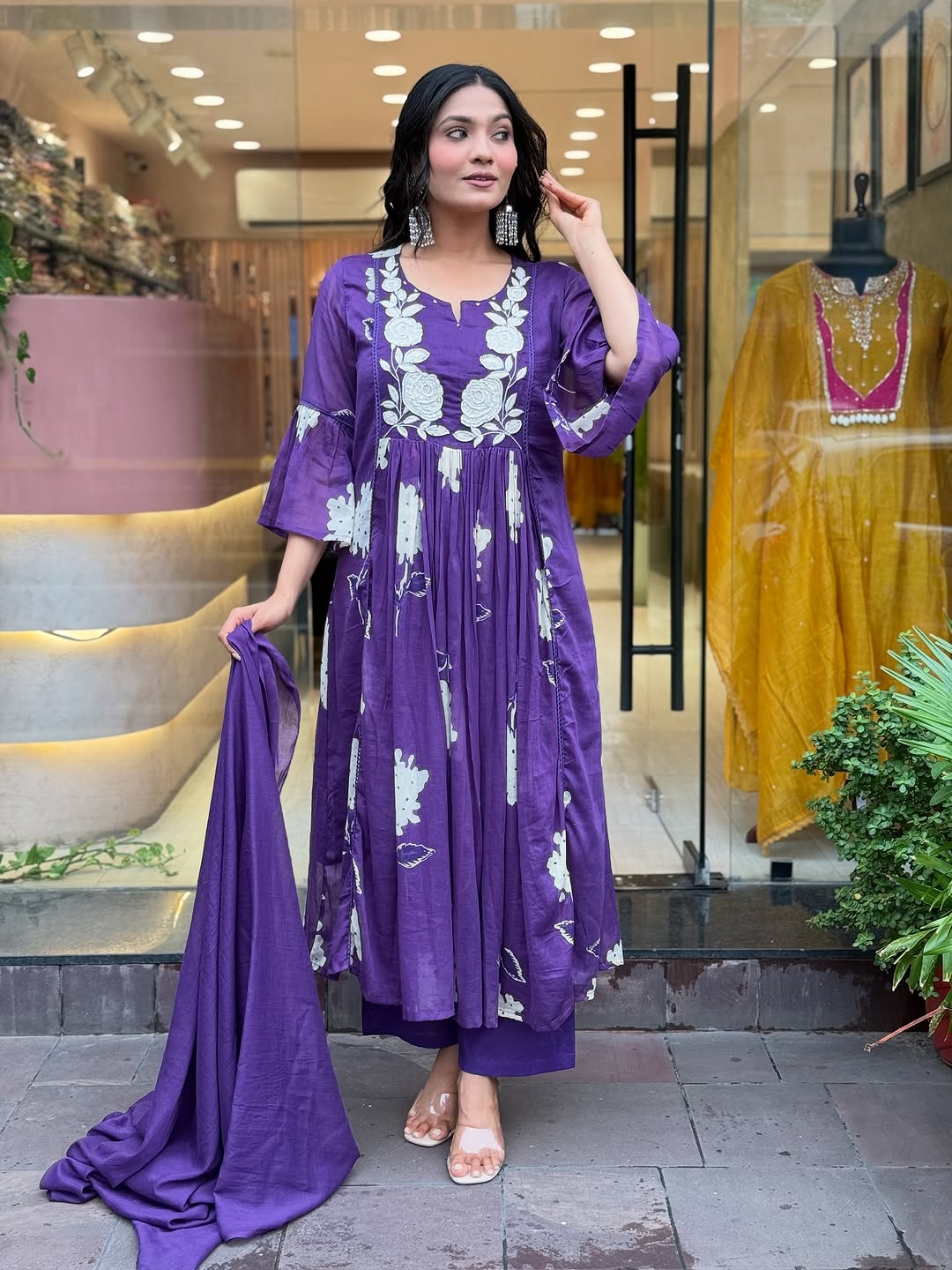 Premium Mul Cotton Embroidered Kurta Set with Dupatta