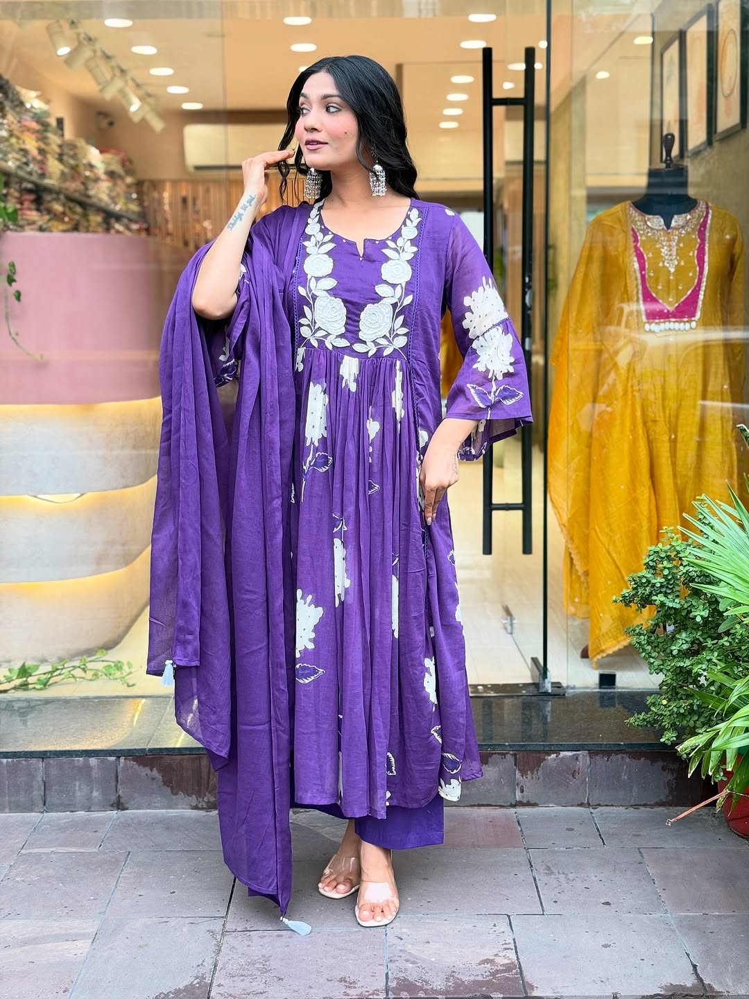 Premium Mul Cotton Embroidered Kurta Set with Dupatta