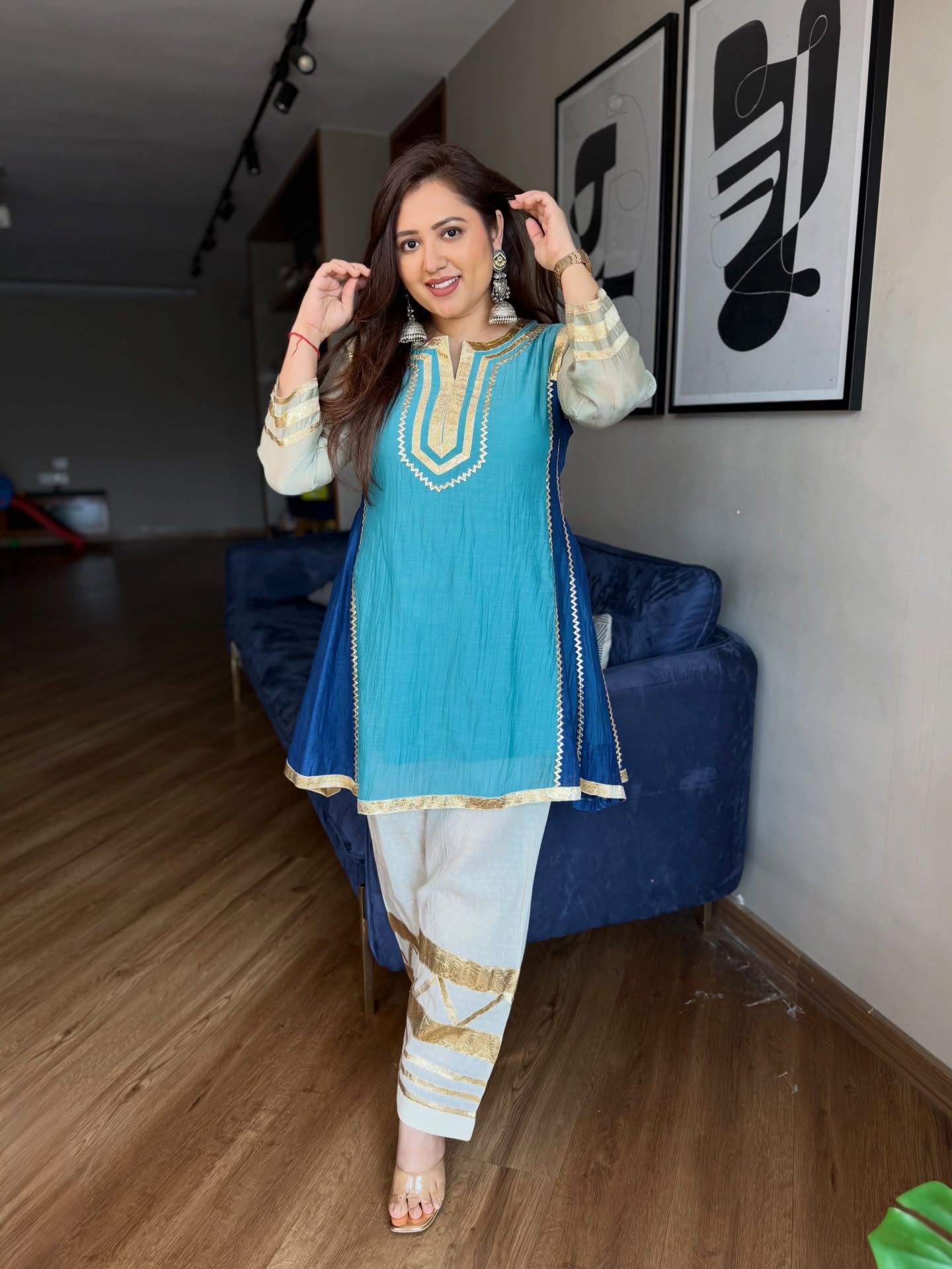 Kareena Kapoor Inspried Pure Mul Chanderi Cord Set