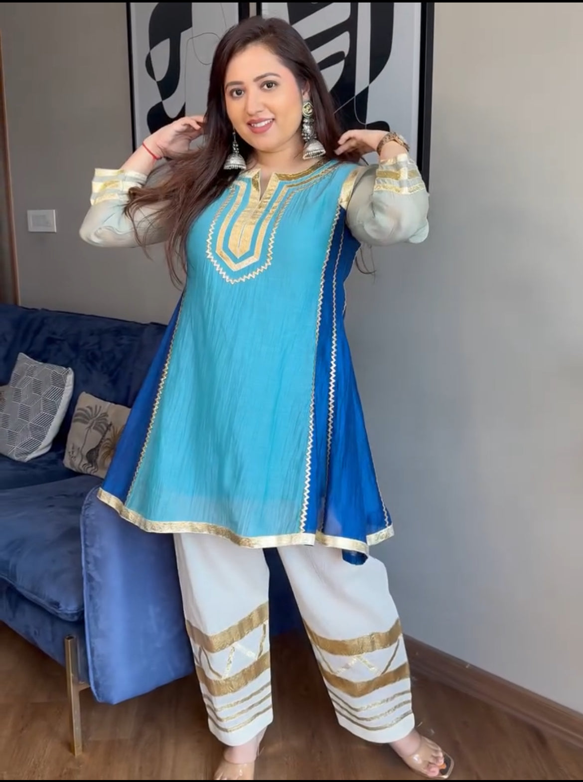 Kareena Kapoor Inspried Pure Mul Chanderi Cord Set