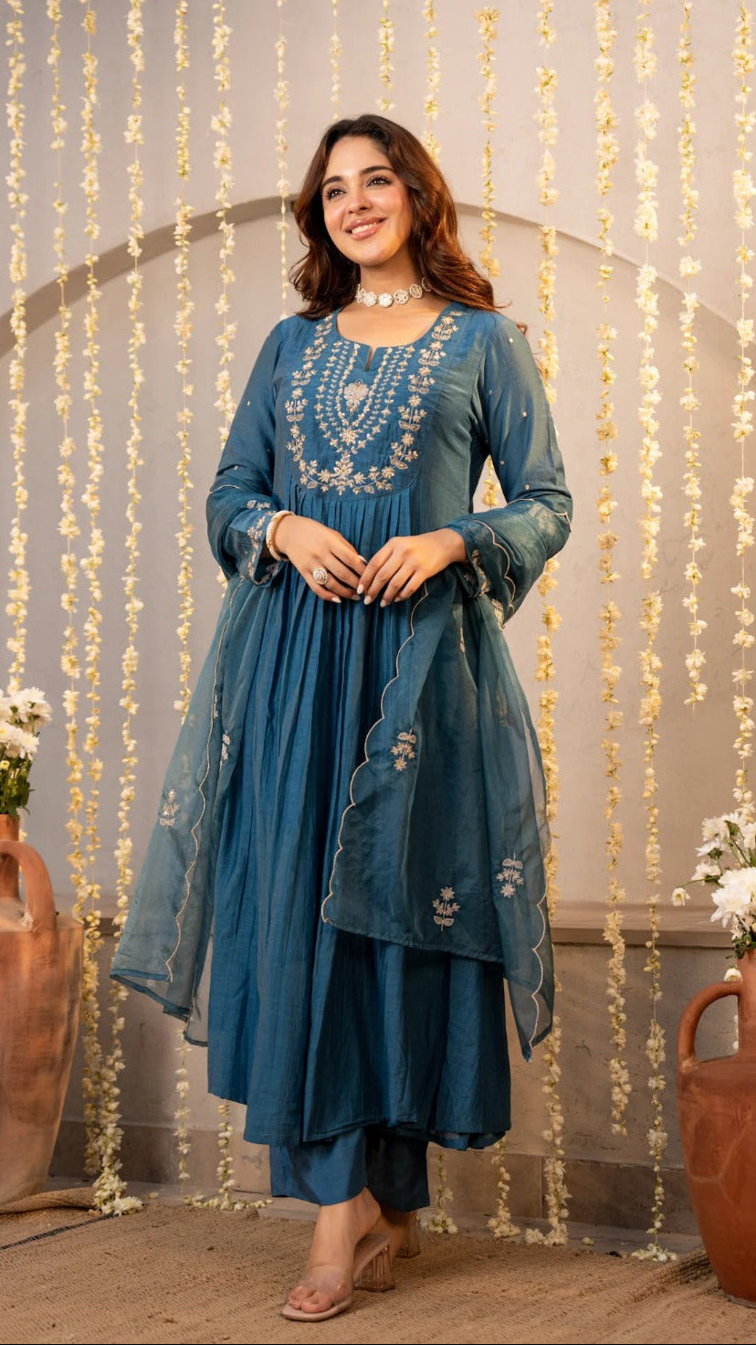 Sharvari Rama Embroidered Anarkali Suit Set
