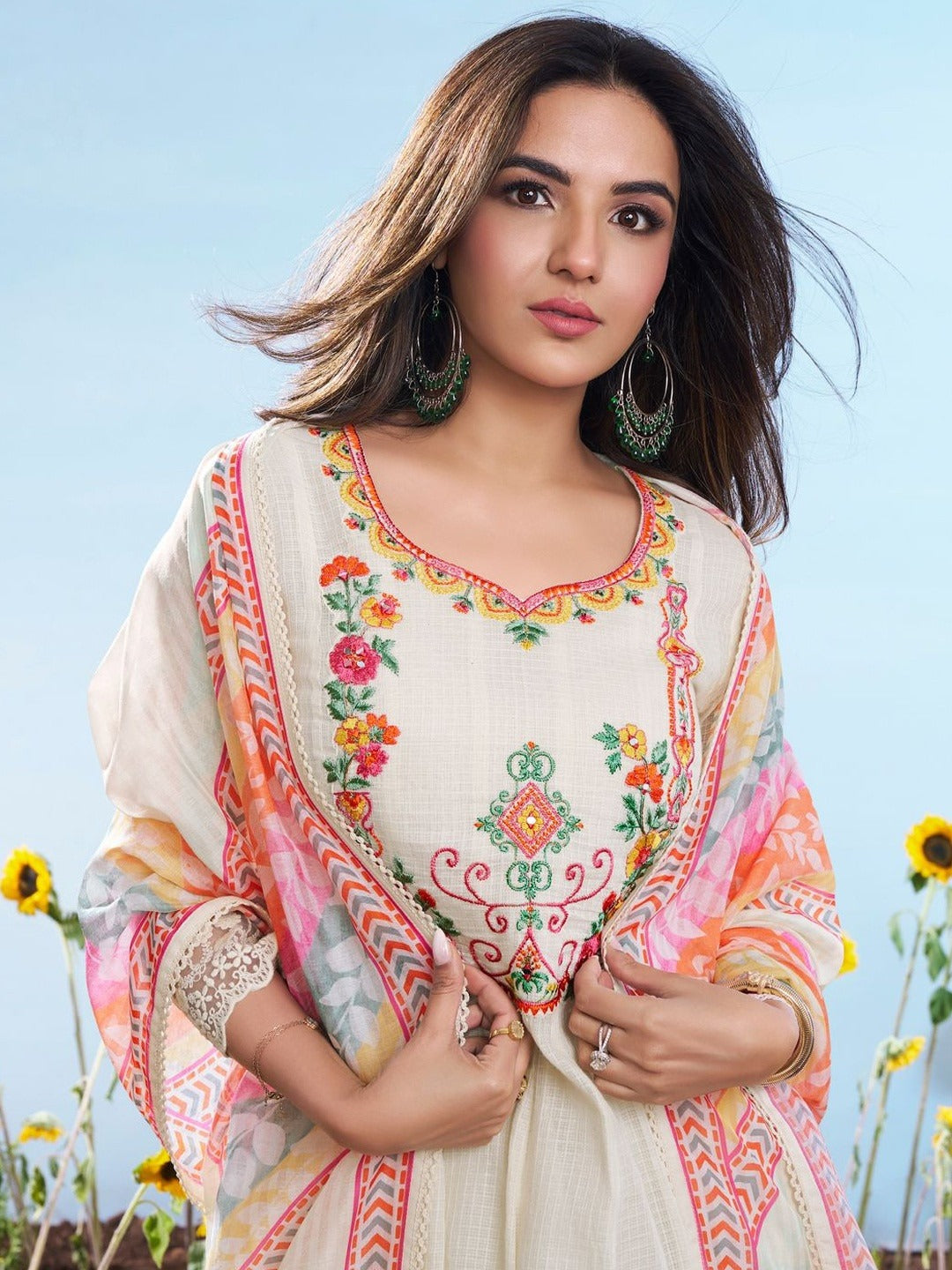 Gulmohar Floral Anarkali Suit Set