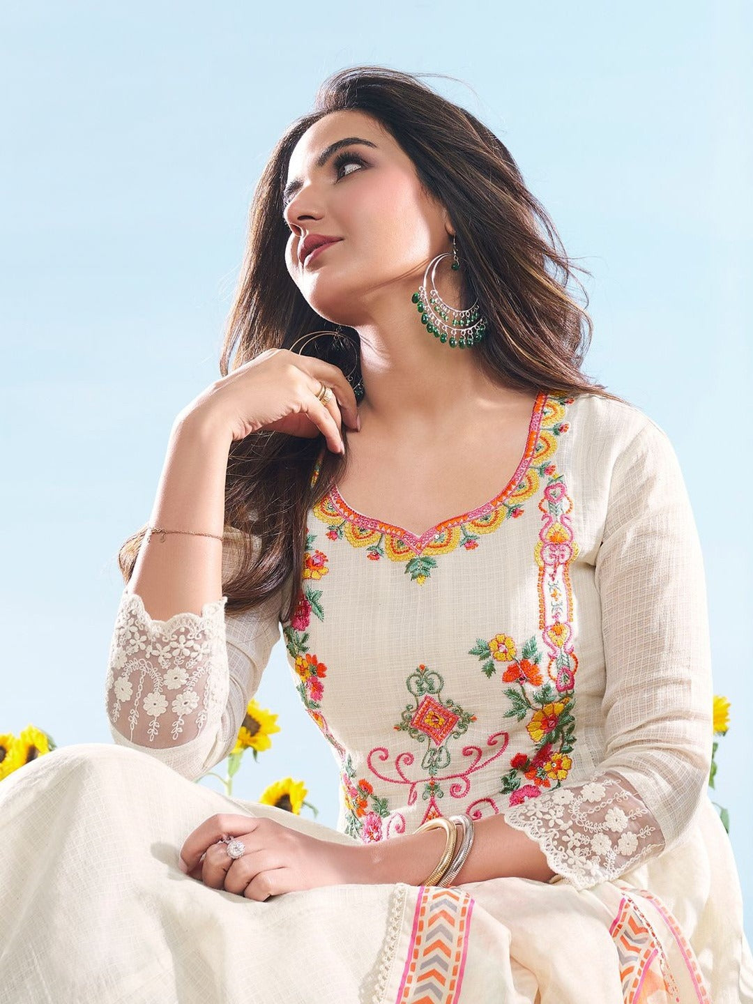 Gulmohar Floral Anarkali Suit Set