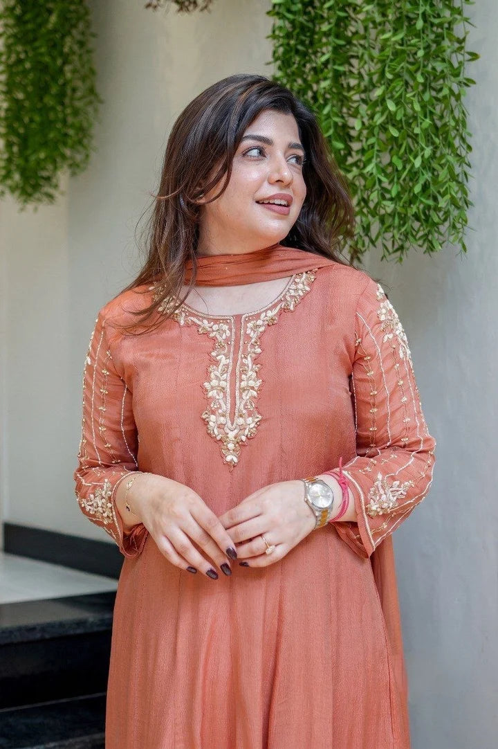 Festival Special Handcrafted Anarkali Kurta Set With Dupatta