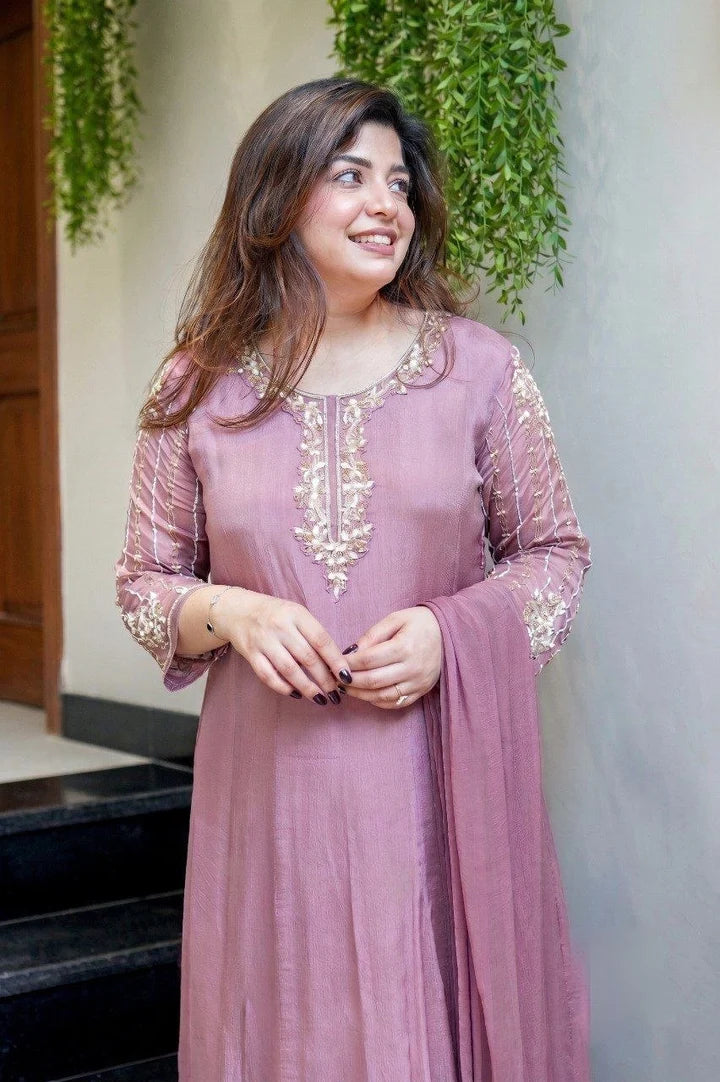 Festival Special Handcrafted Anarkali Kurta Set With Dupatta