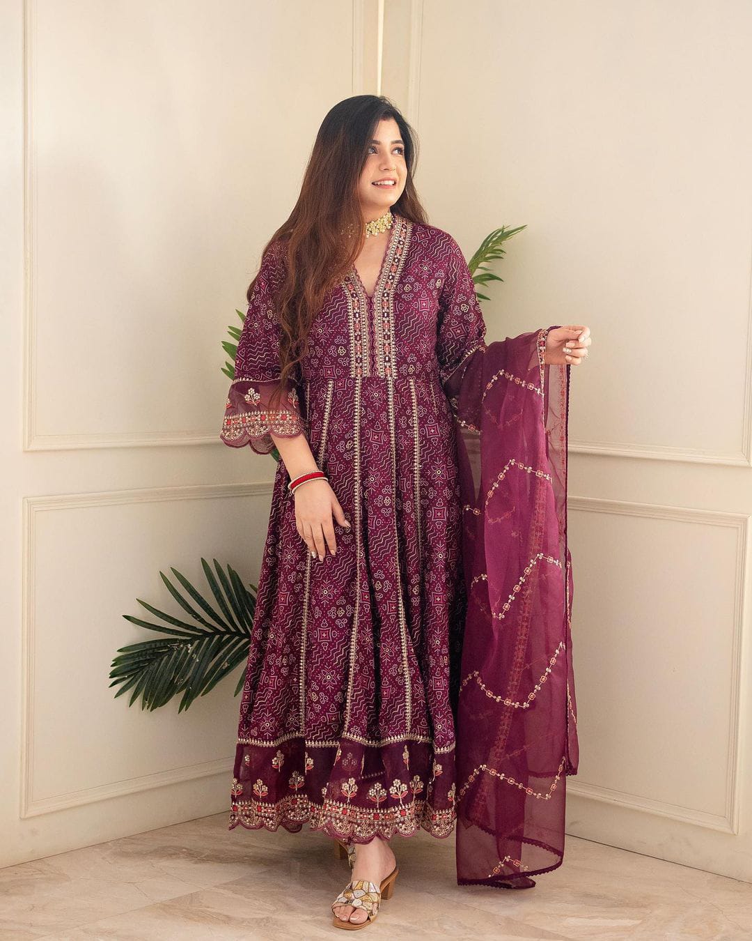 Traditional Festival Suit Set With Dupatta