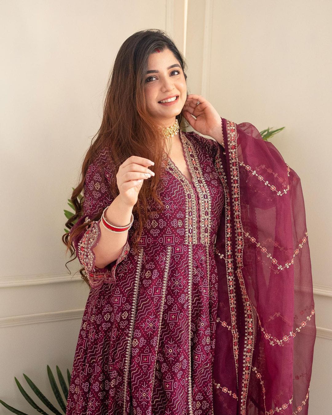 Traditional Festival Suit Set With Dupatta