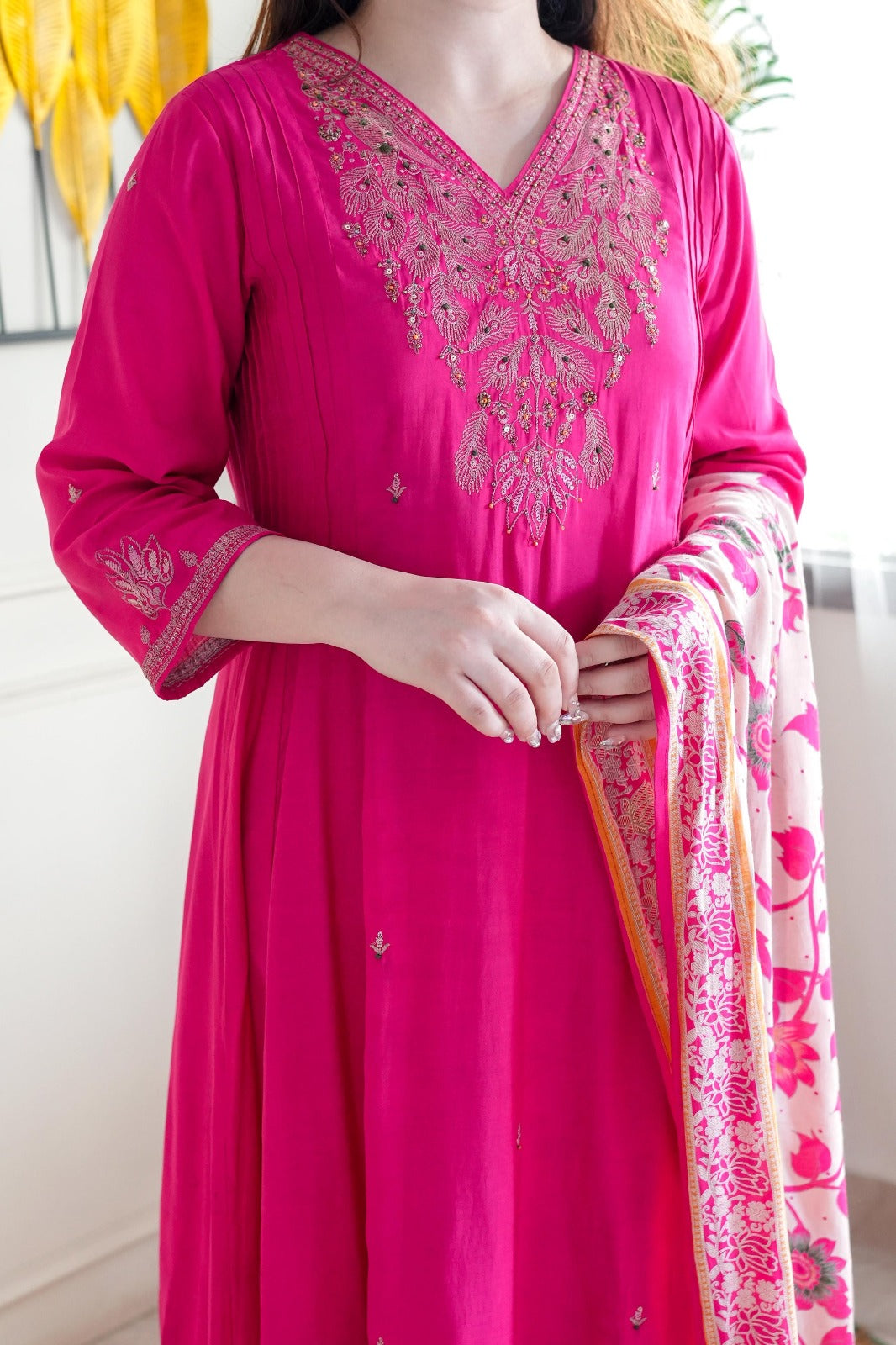 Exceptional Chanderi Suit Set With Cotton Dupatta