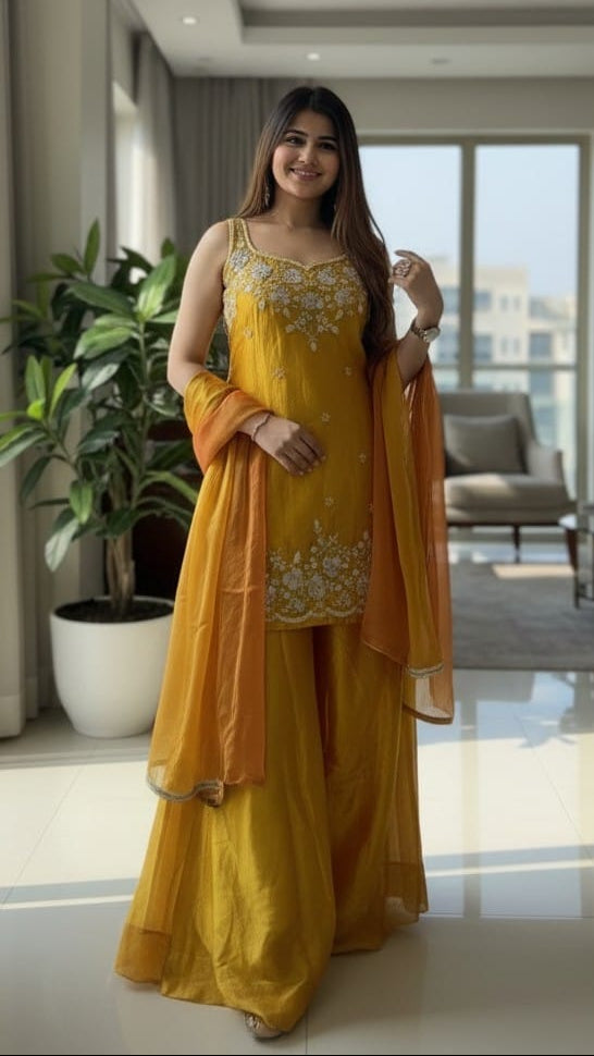 Sharvani Amethyst Embroidered Suit Set