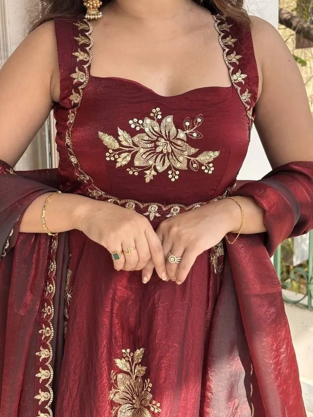Ishani Cherry Heritage Occasion Embroidered Anarkali Suit Set