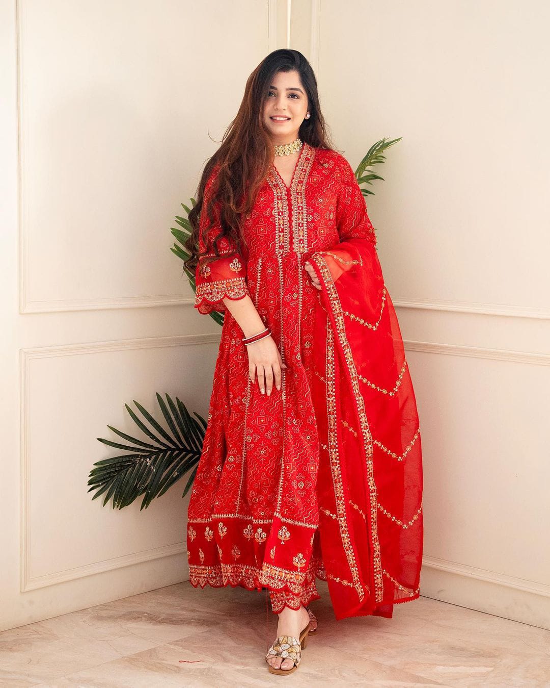 Traditional Festival Suit Set With Dupatta