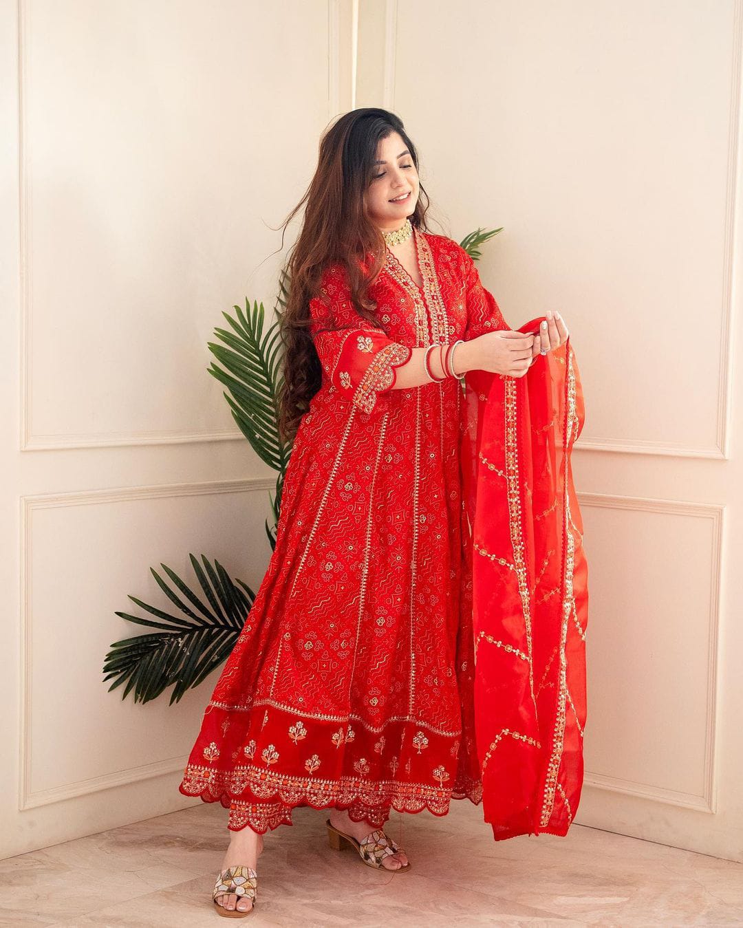 Traditional Festival Suit Set With Dupatta