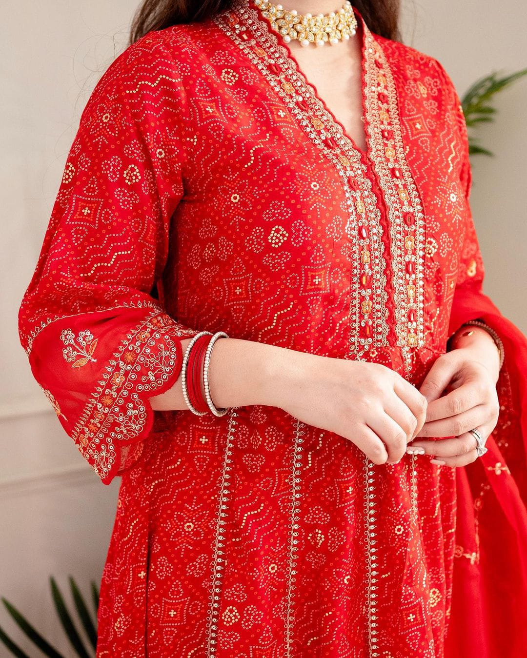 Traditional Festival Suit Set With Dupatta