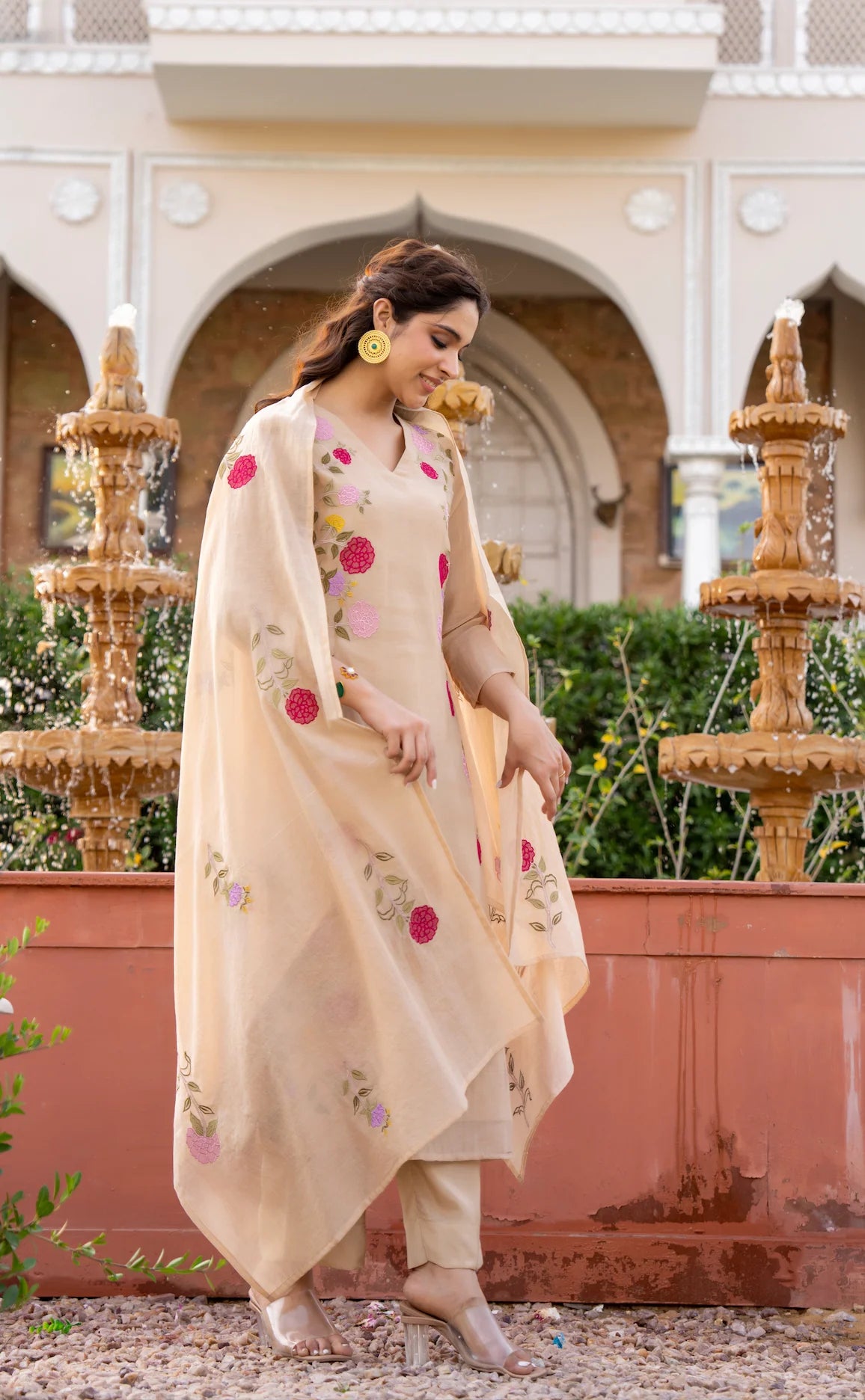 Charulata Plum Embroidered Suit Set